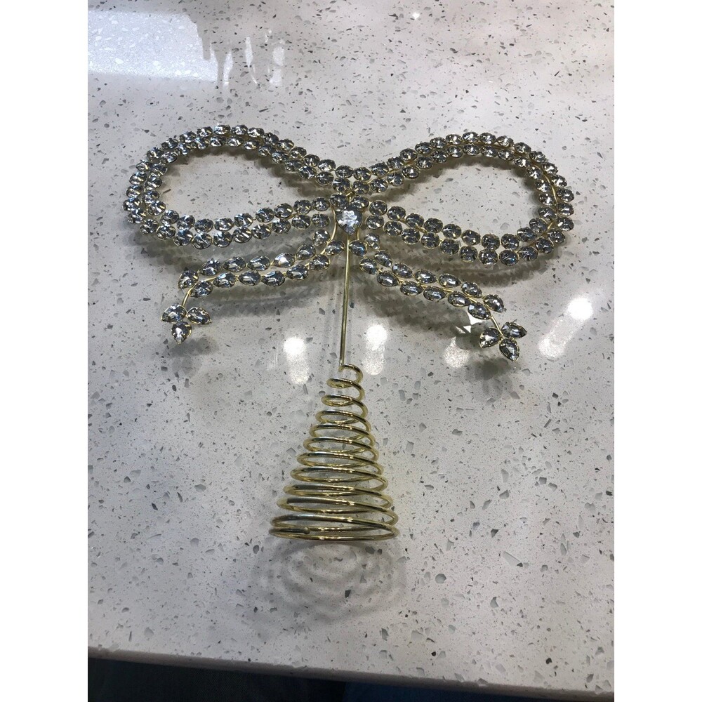 Rhinestone bow tree topper